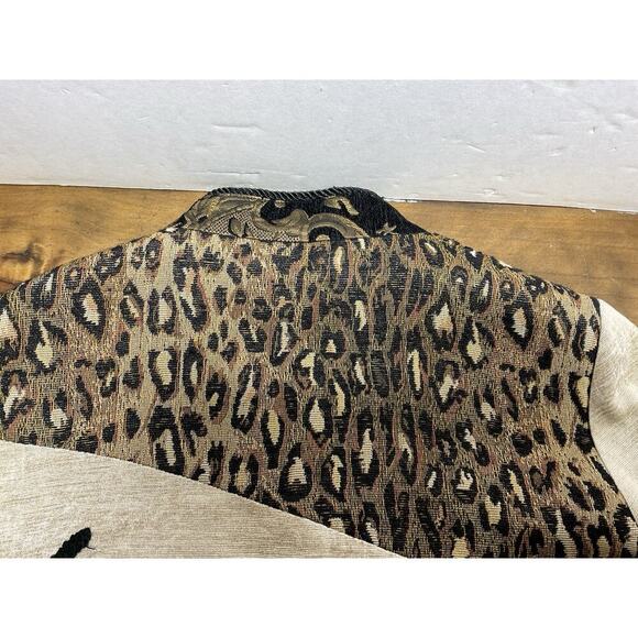 VINTAGE Ali Miles Tapestry Patchwork Jacket Animal Print 3/4 Sleeve Size Small - Picture 12 of 15
